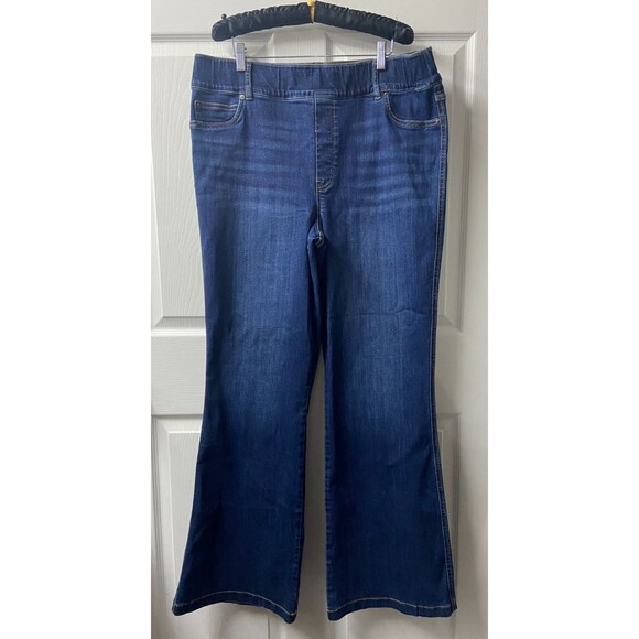 Spanx Pull on Flare Jeans Womens Plus Size 3X Stretch Denim Bootcut  5 Pocket - Picture 1 of 9